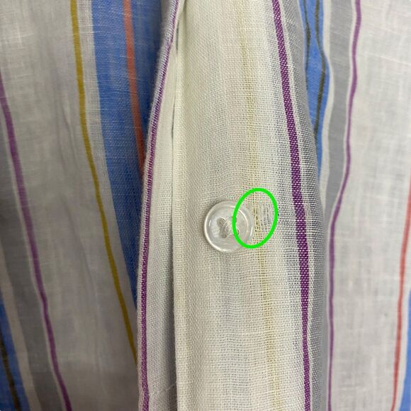 AG Adriano Goldschmied Shirt Womens S Linen Cotton Roll Tab Sleeve Coastal Beach - Picture 6 of 16